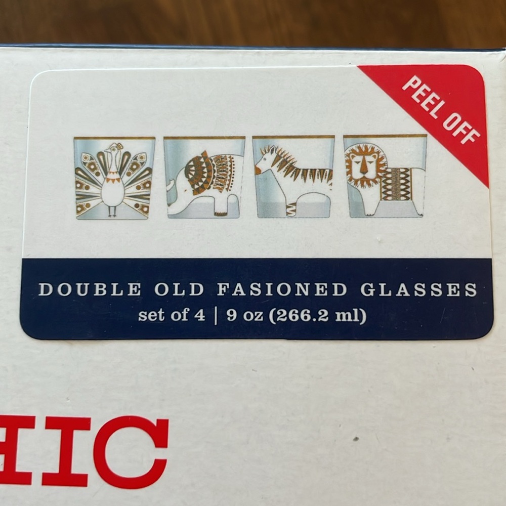 NIB set of four Old Fashioned Glasses